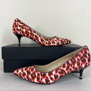Kenneth Cole Morgan Kitten Heel Pumps Leopard 8.5